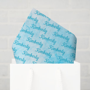 Blue Personalized Name Tissue Paper