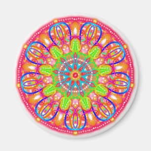 Blue Petal Flower Mandala Boho Magnet