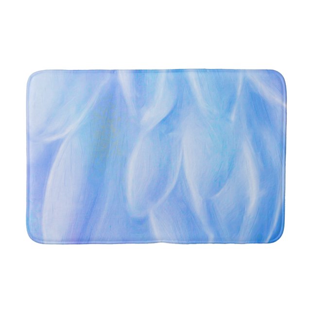 Blue Petals Abstraction Medium Bath Mat (Front)