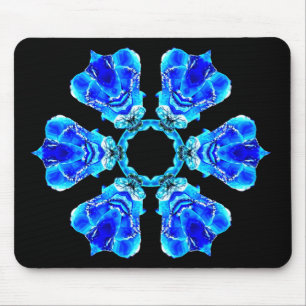 Blue Petals Mouse Pad