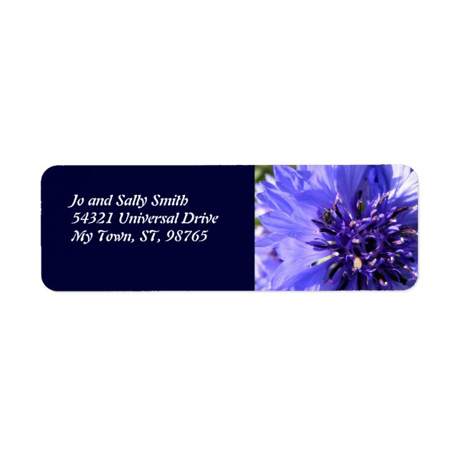 Blue Petals Return Address Label (Front)