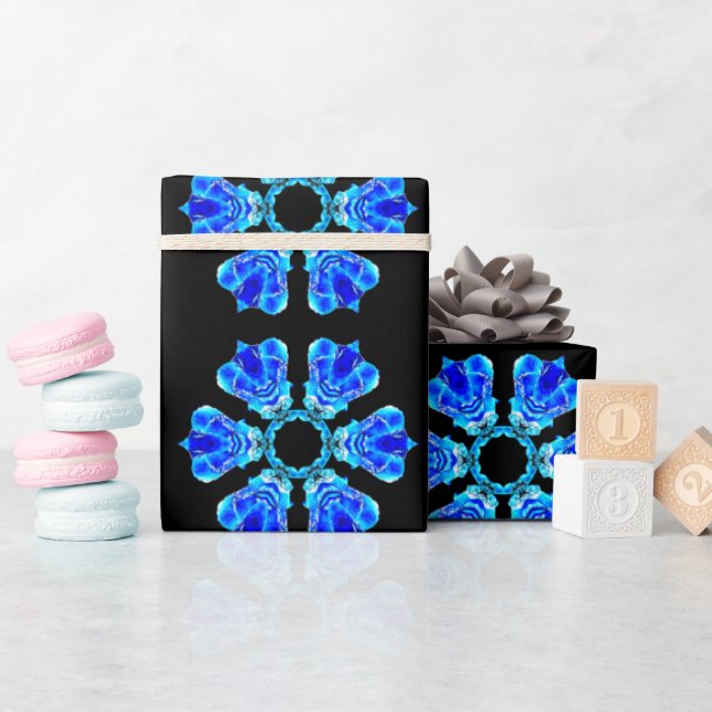 Blue Petals Wrapping Paper (Baby Shower)