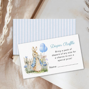 Blue Peter Rabbit Baby Shower Diaper Raffle Enclosure Card