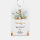 Blue Peter Rabbit Baby Shower Favour Tags