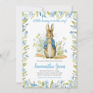 Blue Peter Rabbit Baby Shower Invitation