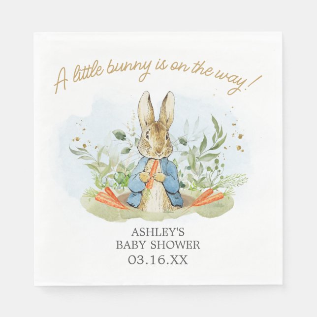 Blue Peter Rabbit Baby Shower  Napkin (Front)