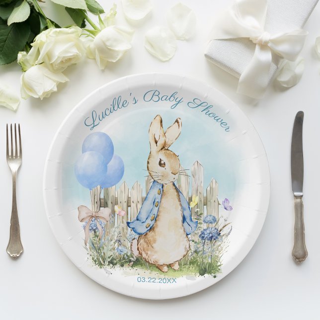 Blue Peter Rabbit Baby Shower Tableware Paper Plate (Creator Uploaded)