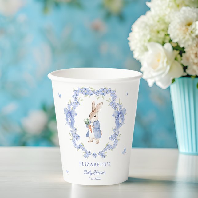 Blue Peter Rabbit Boy Baby Shower Paper Cups (Creator Uploaded)