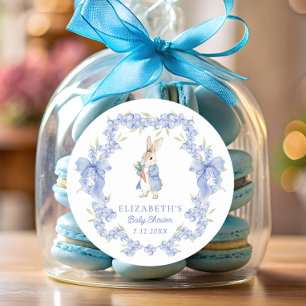 Blue Peter Rabbit Boy Baby Shower Thank You Classic Round Sticker