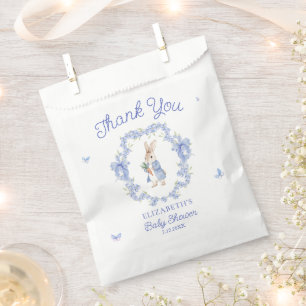 Blue Peter Rabbit Boy Baby Shower Thank You Favour Bag