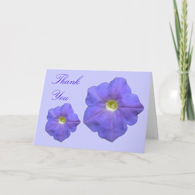 Blue Petunias Customisable Greeting Card (Front)