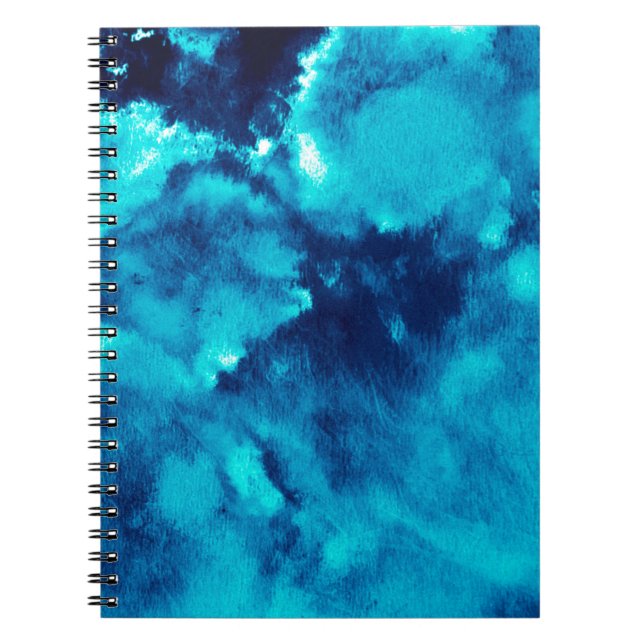 Blue Phantom Fashion Patterns Dirty Plash Watercol Notebook (Front)