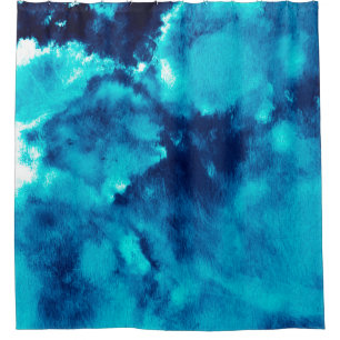 Blue Phantom Fashion Patterns Dirty Plash Watercol Shower Curtain