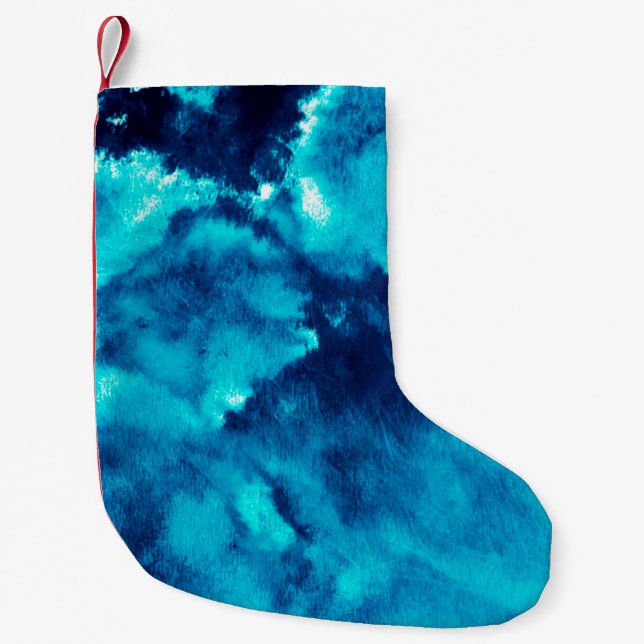 Blue Phantom Fashion Patterns Dirty Plash Watercol Small Christmas Stocking (Front)