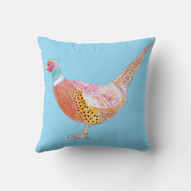 Blue Pheasant Cushion (Back)