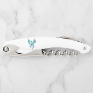Blue Phoenix Rises on White Corkscrew
