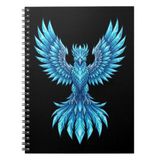 Blue Phoenix Rising Notebook - Fantasy Art Journal