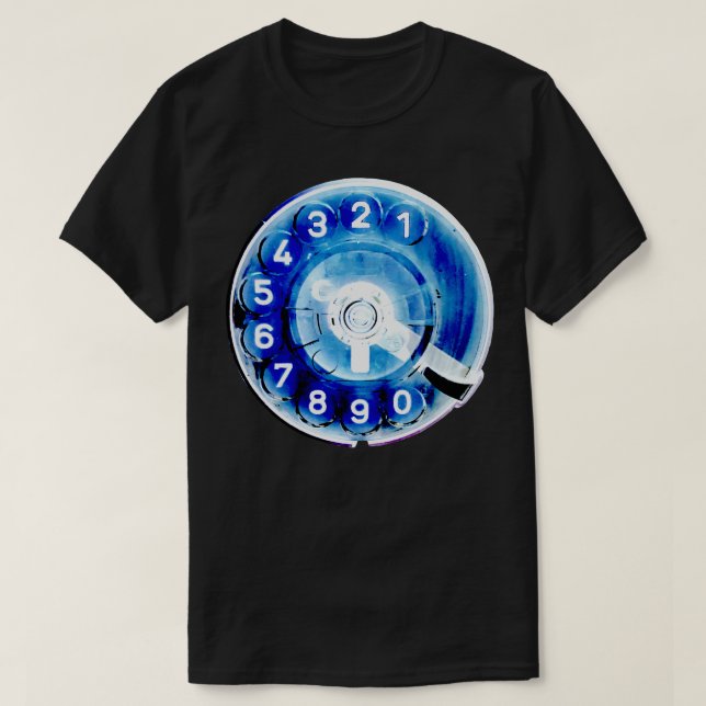 Blue Phone Dial T-Shirt (Design Front)