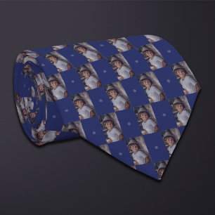Blue Photo Chequerboard (Tall Rectangle) Tie