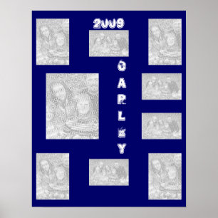 Blue Photo Collage 2009 Poster