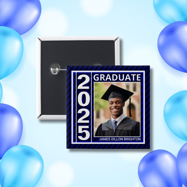 Blue Photo Graduation Button (Creator Uploaded)
