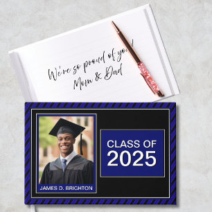 Blue Photo Graduation Guest Book