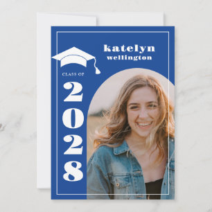 Blue Photo Graduation Party Invitation