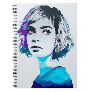 Blue Photo Lady Notebook Journal