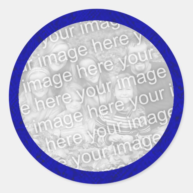 Blue Photo Sticker Template (Front)