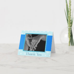 Blue Photo Thank You Card