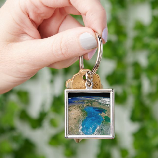 Blue Phytoplankton Bloom In The Black Sea Key Ring (Hand)