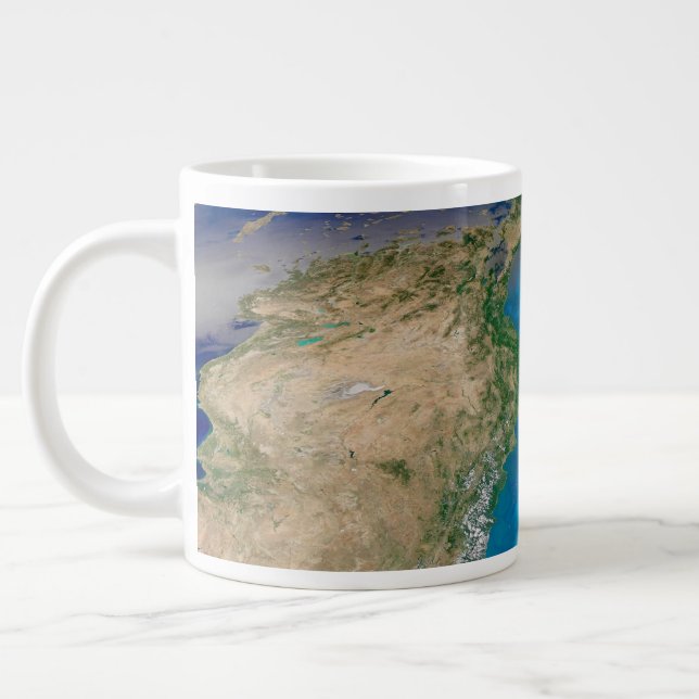 Blue Phytoplankton Bloom In The Black Sea Large Coffee Mug (Left)