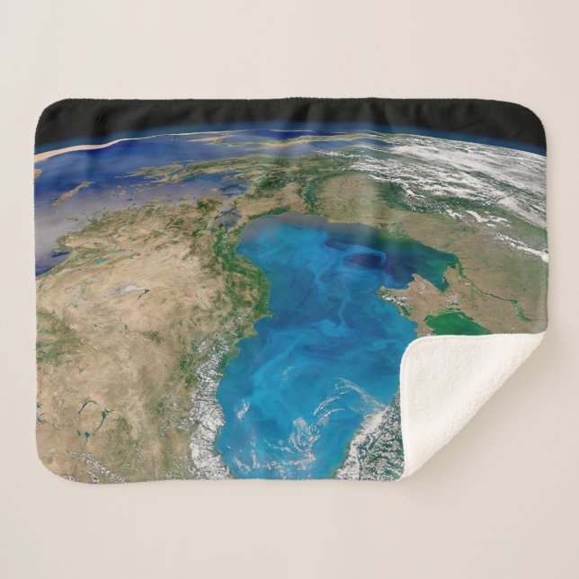 Blue Phytoplankton Bloom In The Black Sea Sherpa Blanket (Front (Horizontal))