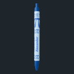 Blue Pi Symbol Math Geek Mathematics Professor Blue Ink Pen<br><div class="desc">From the Professor Of Mathematics to the university student,  this one of a kind blue Pi artwork pen is a personalised gift that will be useful as well as fun.</div>