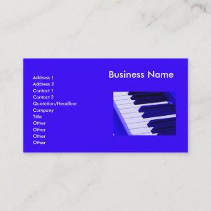 Blue Piano Keys Keyboard Business Card