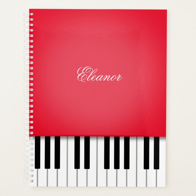 Blue Piano Music Keyboard Customised Planner (Front)
