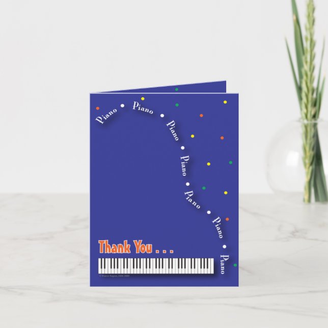 Blue Piano Thank You Card (Front)