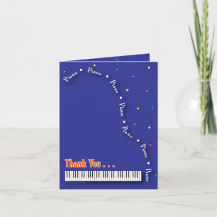 Blue Piano Thank You Card