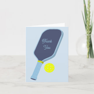 Blue Pickleball Paddle and Ball Thank You Card