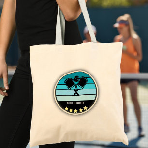 Blue Pickleball Paddle Tote Bag