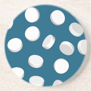 blue pills drugs coaster