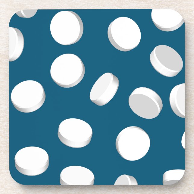 blue pills drugs coaster (Front)