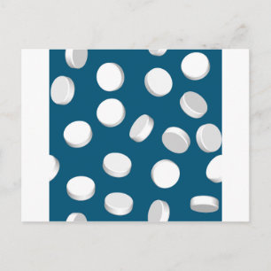 blue pills drugs postcard