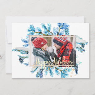 Blue Pine Tree Branches Photo Merry Christmas