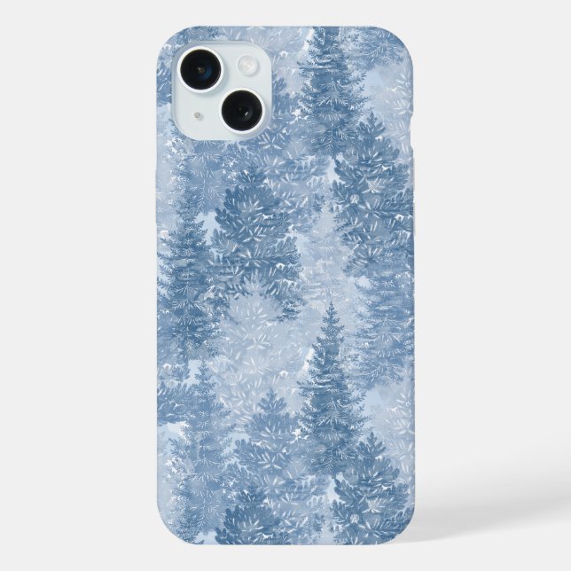 Blue Pine Trees iPhone Case (Back)