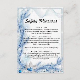 Blue Pine Winter Christmas Safety Measures Enclosure Card