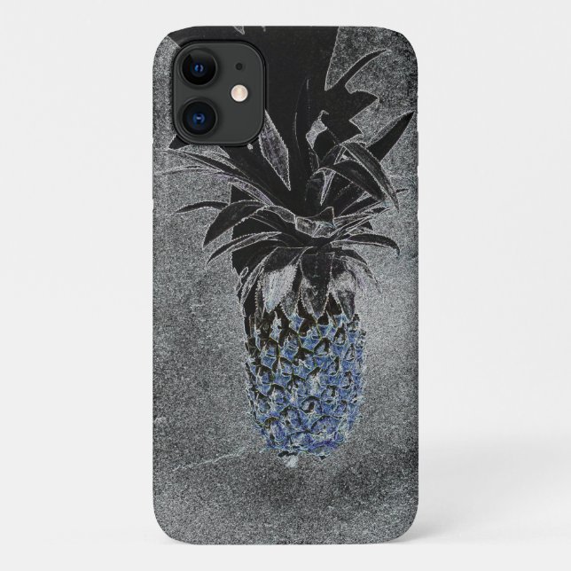 Blue Pineapple Asphalt Texture iPhone 11 Case (Back)