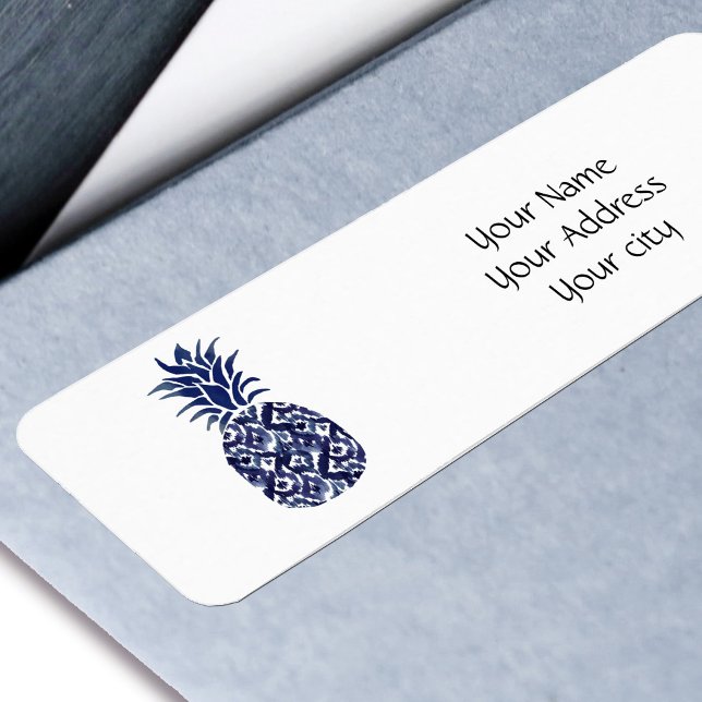 blue pineapple label return address label (Creator Uploaded)