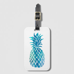 blue pineapple luggage tag