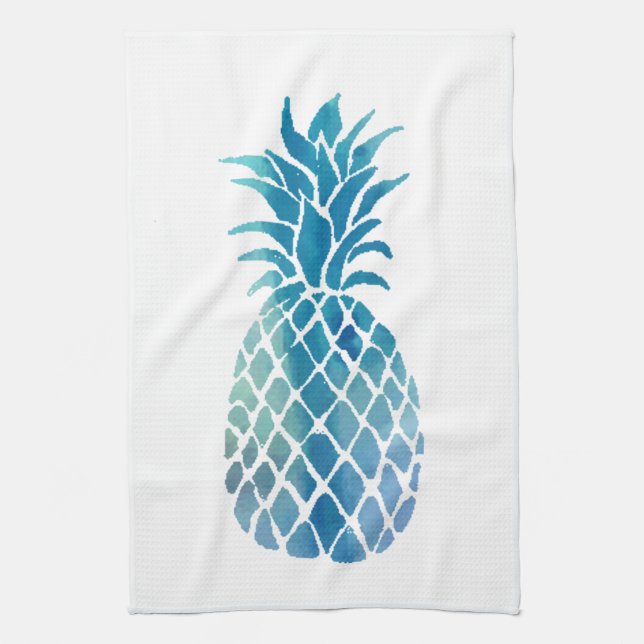 blue pineapple tea towel (Vertical)